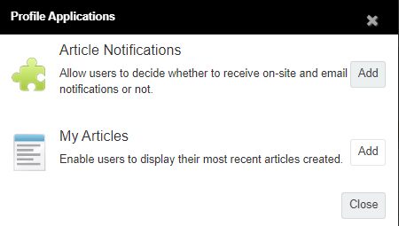 Add articles button